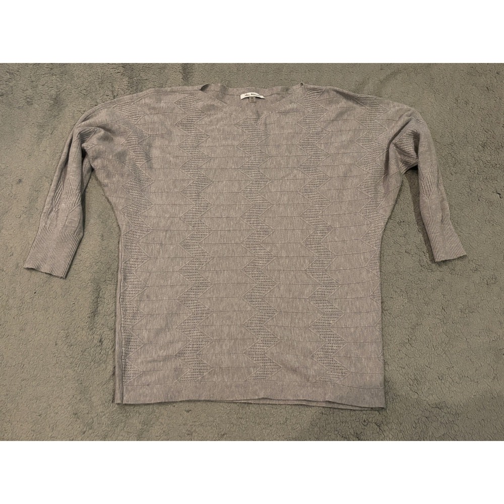 Vila Milano Grey Chevron Textured Dolman Sleeve Knit Sweater Medium